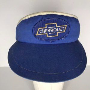 Vintage Chevrolet Patch Dorfman-Pacific Co Blue Visor Distressed Hat